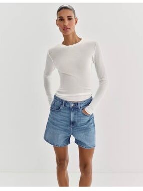 Zara Z1975 Mom Fit Shorts - Mid Blue - Size 14